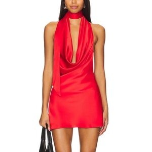 Lovers + Friends Vibrant Red Backless Dress Worn Once